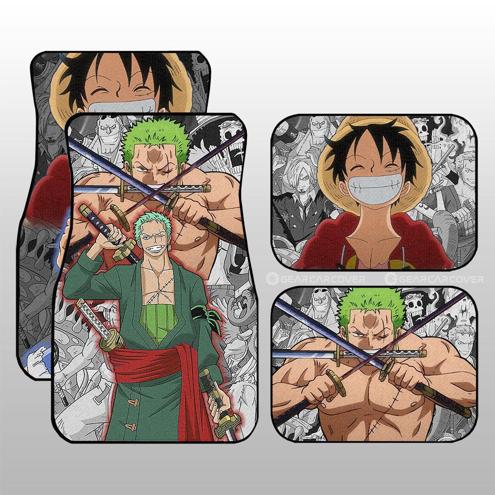 Luffy And Zoro Car Floor Mats Custom One Piece Anime Car Accessories