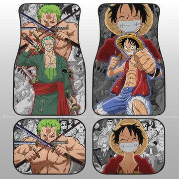 Luffy And Zoro Car Floor Mats Custom One Piece Anime Car Accessories - Gearcarcover - 1