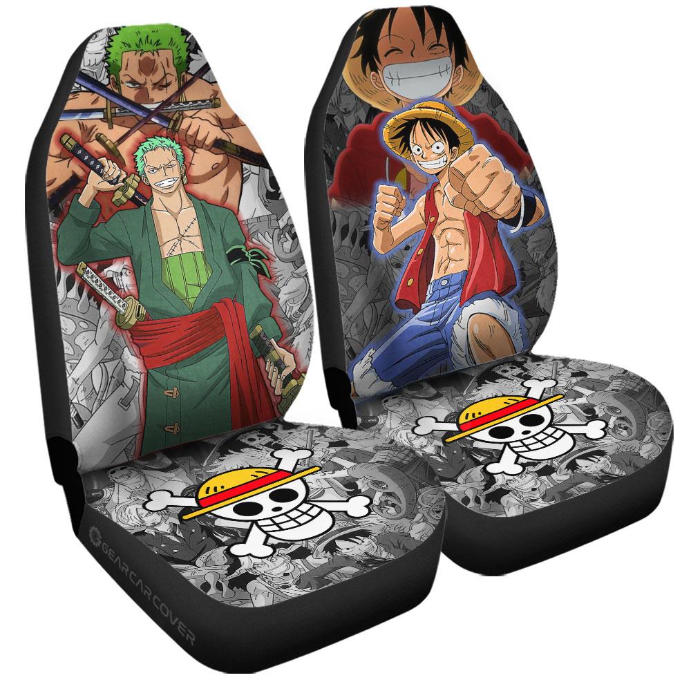 Luffy And Zoro Car Seat Covers Custom One Piece Anime Car Accessories - Gearcarcover - 3