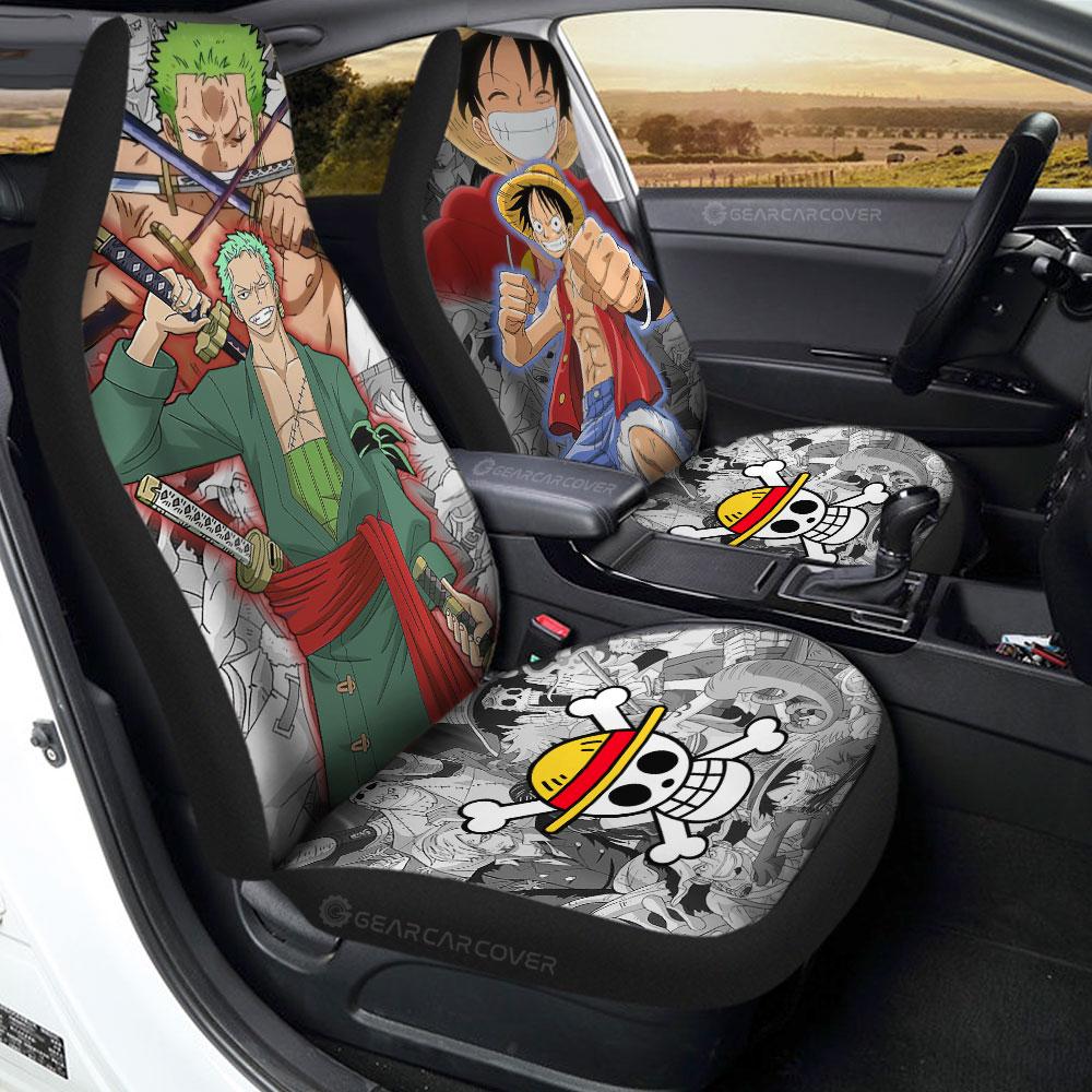 Luffy And Zoro Car Seat Covers Custom One Piece Anime Car Accessories - Gearcarcover - 1