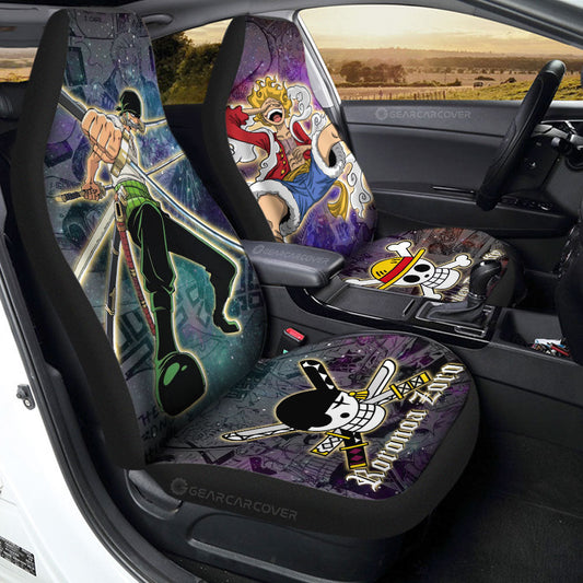Luffy And Zoro Car Seat Covers Custom One Piece Anime Car Accessories Manga Galaxy Style - Gearcarcover - 1