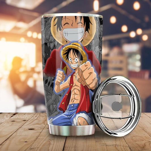 Luffy And Zoro Tumbler Cup Custom One Piece Anime Car Accessories - Gearcarcover - 2