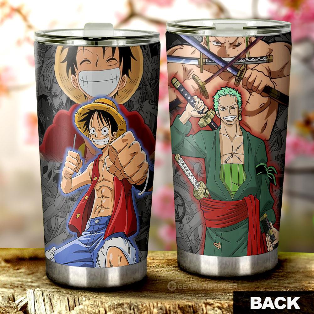 Luffy And Zoro Tumbler Cup Custom One Piece Anime Car Accessories - Gearcarcover - 1