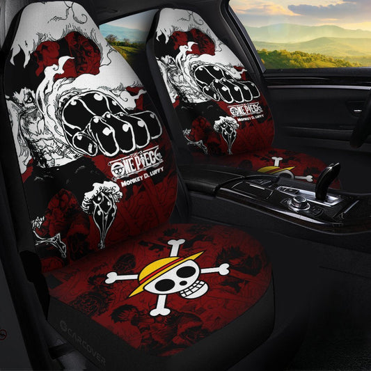 Luffy Gear 4 Car Seat Covers Custom Anime Mix Manga One Piece Car Interior Accessories - Gearcarcover - 1