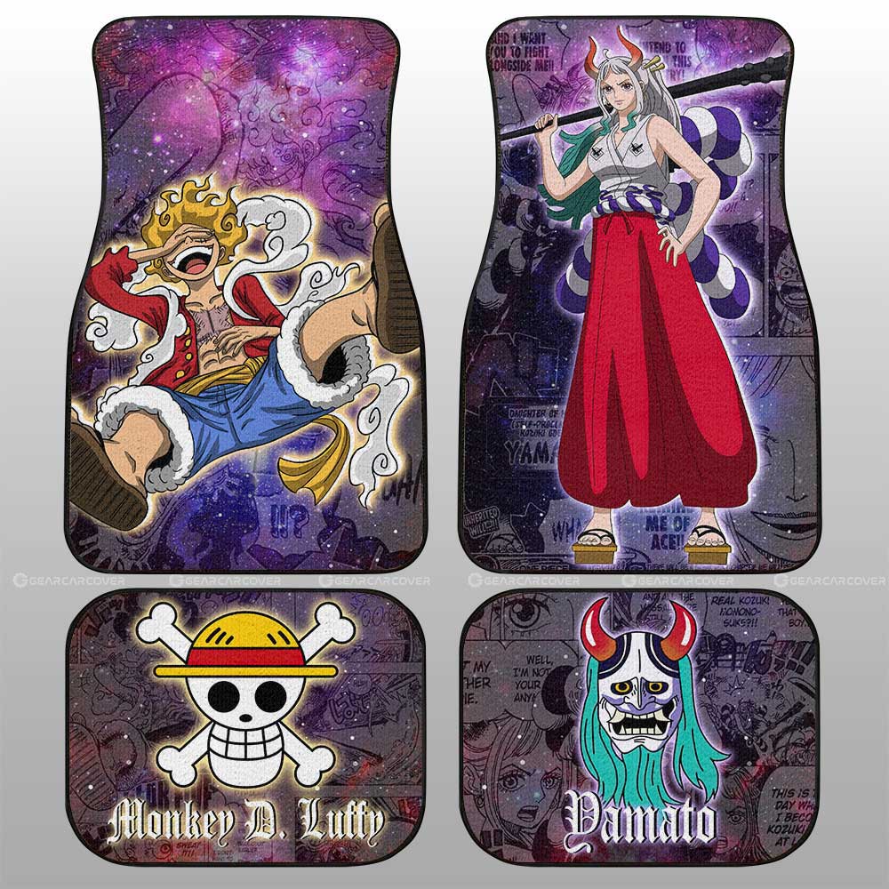 Luffy and Yamato Car Floor Mats Custom One Piece Anime Car Accessories - Gearcarcover - 1