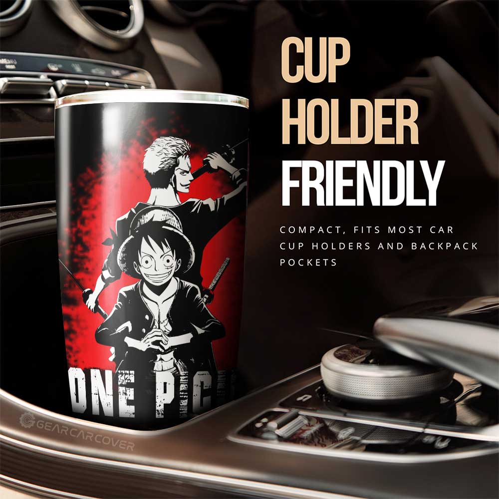 Luffy x Zoro Tumbler Cup Custom One Piece Anime Car Interior Accessories - Gearcarcover - 2