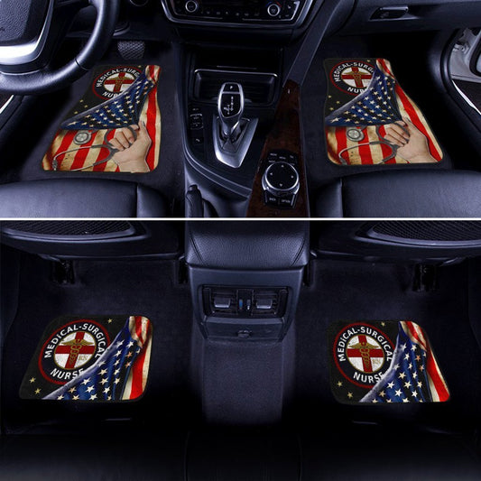 MSN Nursing Car Floor Mats Custom American Flag Car Accessories - Gearcarcover - 2