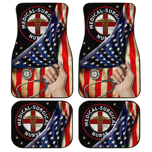 MSN Nursing Car Floor Mats Custom American Flag Car Accessories - Gearcarcover - 1