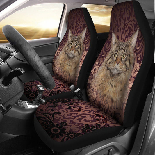 Maine Coon Car Seat Covers Vintage Car Accessories For Cat Lovers - Gearcarcover - 2