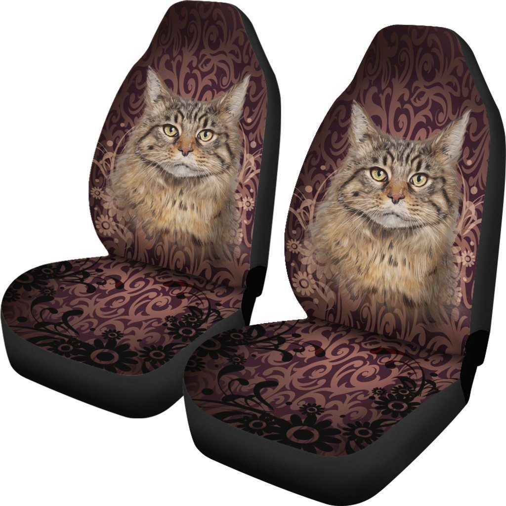 Maine Coon Car Seat Covers Vintage Car Accessories For Cat Lovers - Gearcarcover - 3