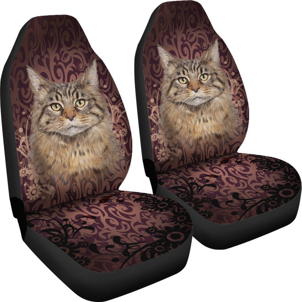 Maine Coon Car Seat Covers Vintage Car Accessories For Cat Lovers - Gearcarcover - 4
