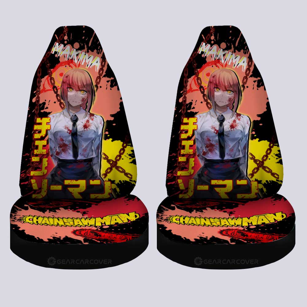 Makima Car Seat Covers Custom Chainsaw Man Anime Car Accessories - Gearcarcover - 4