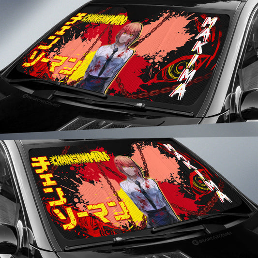 Makima Car Sunshade Custom Chainsaw Man Anime Car Accessories - Gearcarcover - 2