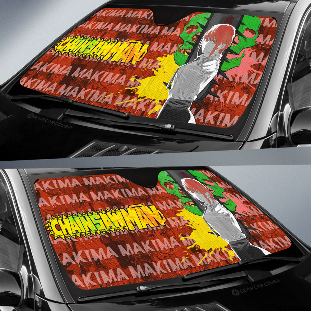 Makima Car Sunshade Custom Chainsaw Man Anime Car Interior Accessories - Gearcarcover - 3