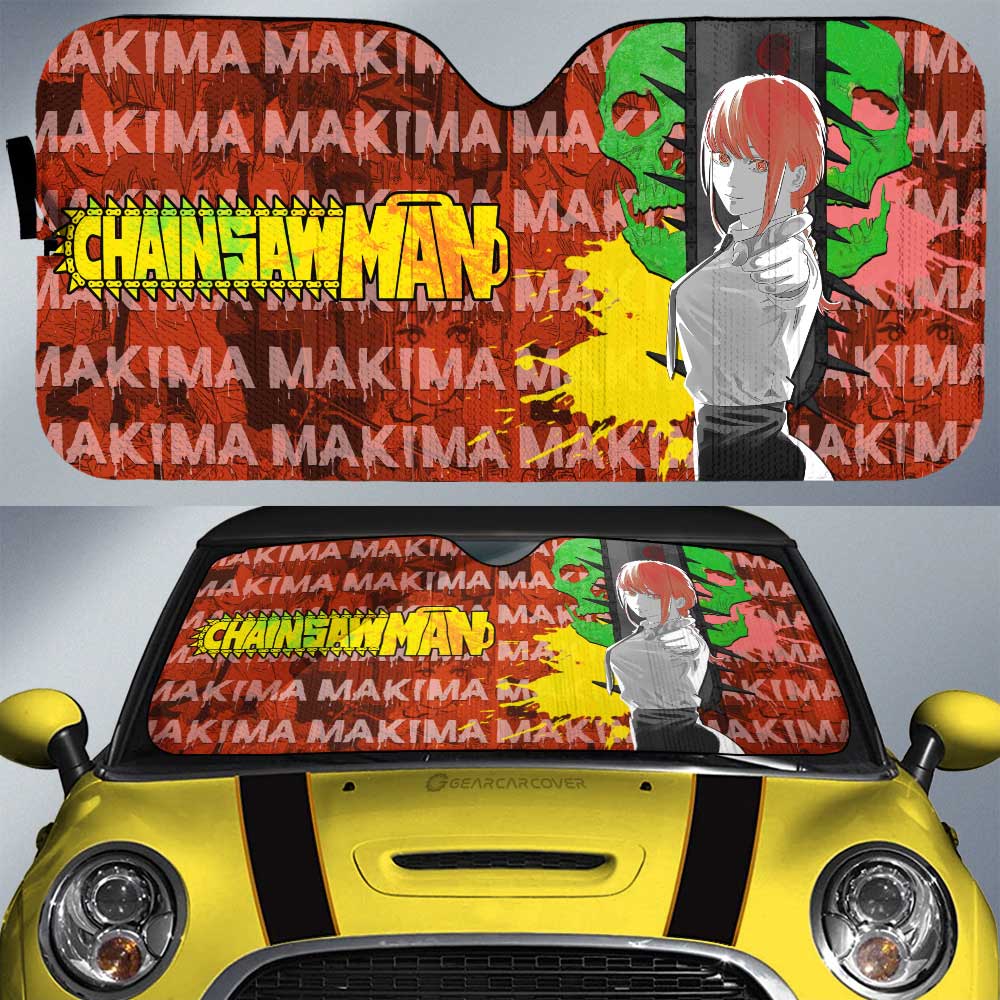 Makima Car Sunshade Custom Chainsaw Man Anime Car Interior Accessories - Gearcarcover - 1