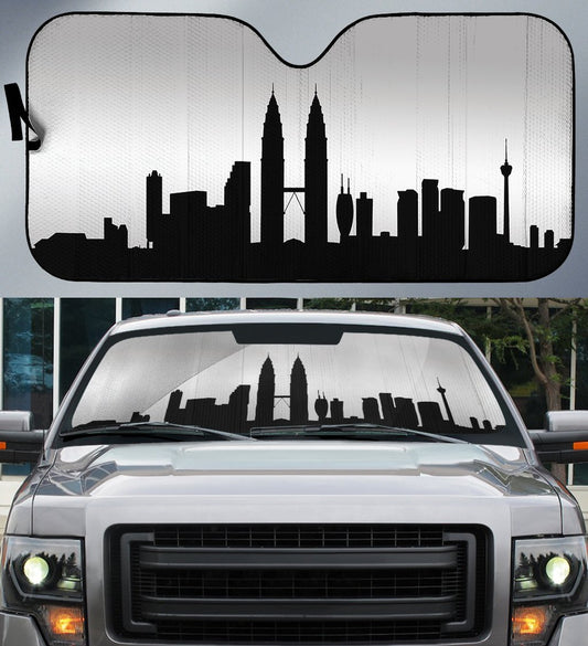 Malaysia Kuala Lumpur Skyline Car Sunshade Custom Car Accessories - Gearcarcover - 1