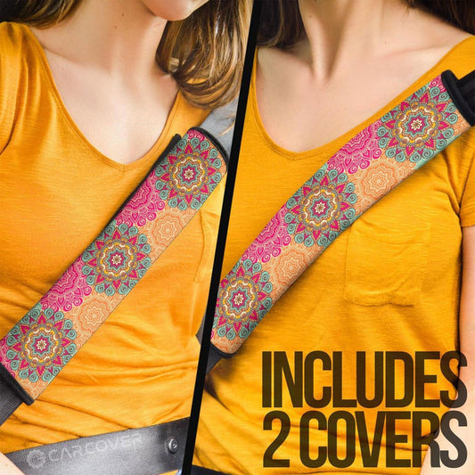 Mandala Flower Seat Belt Covers Custom Mandala Car Accessories - Gearcarcover - 2