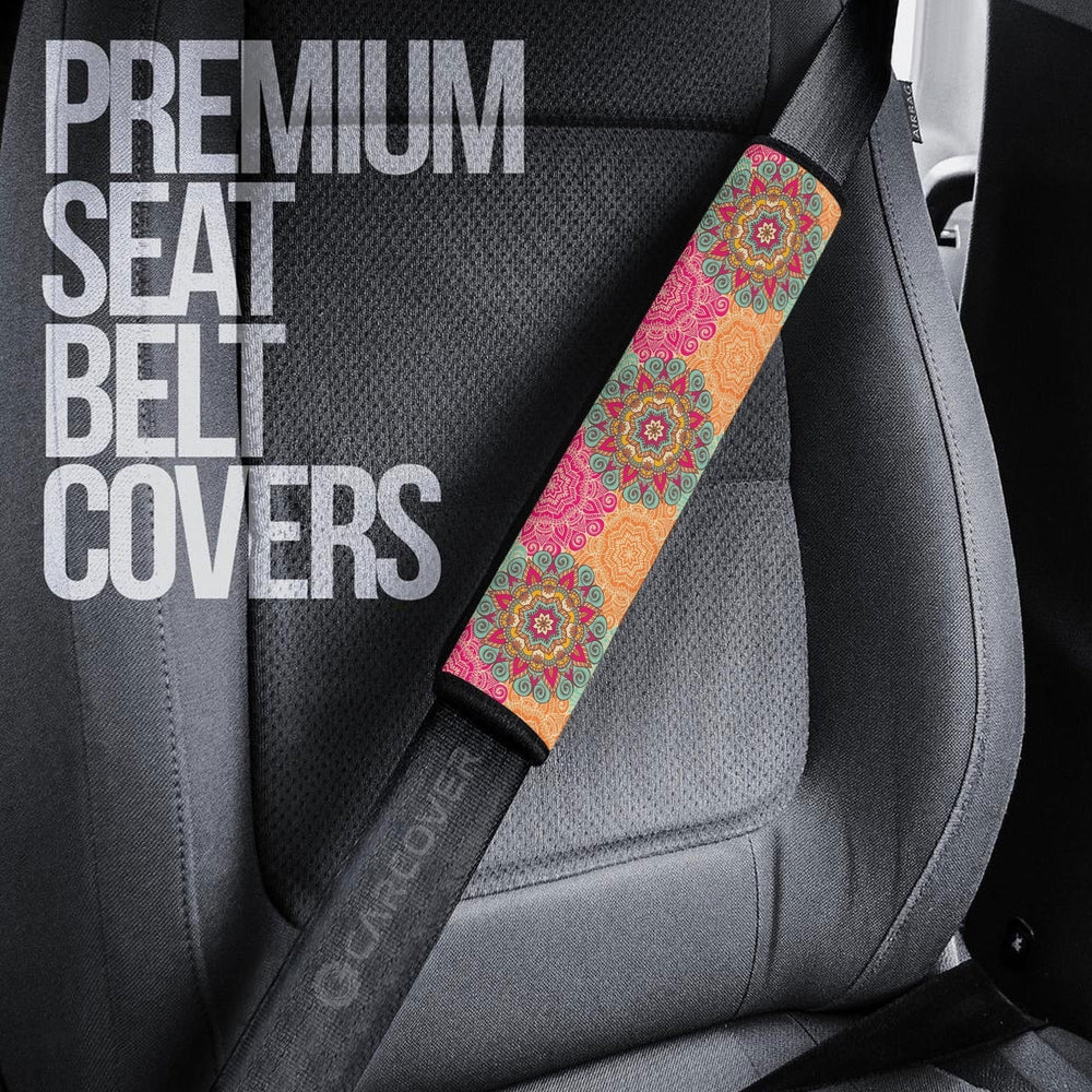 Mandala Flower Seat Belt Covers Custom Mandala Car Accessories - Gearcarcover - 3