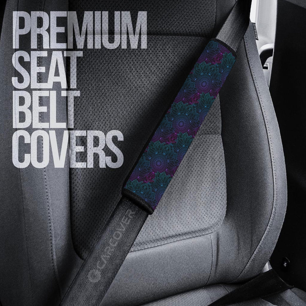 Mandala Seat Belt Covers Custom Flower Car Interior Accessories - Gearcarcover - 3