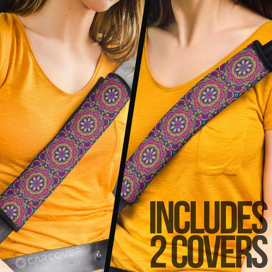 Mandala Seat Belt Covers Custom Mandala Coloring Car Accessories - Gearcarcover - 2