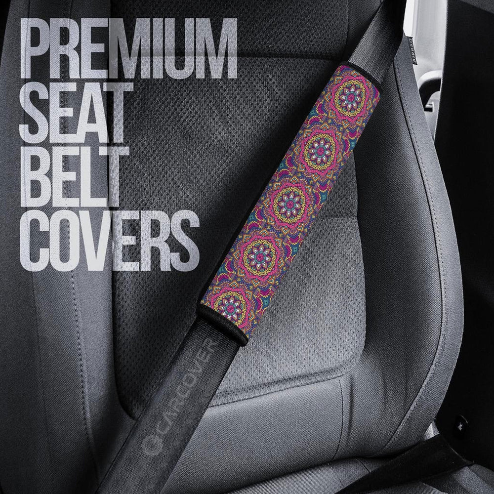 Mandala Seat Belt Covers Custom Mandala Coloring Car Accessories - Gearcarcover - 3