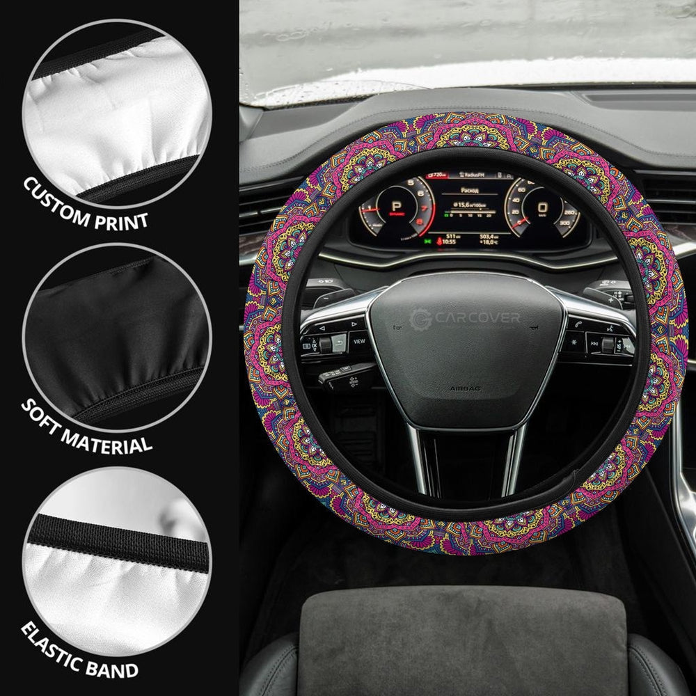 Mandala Steering Wheel Covers Custom Mandala Coloring Car Accessories - Gearcarcover - 3