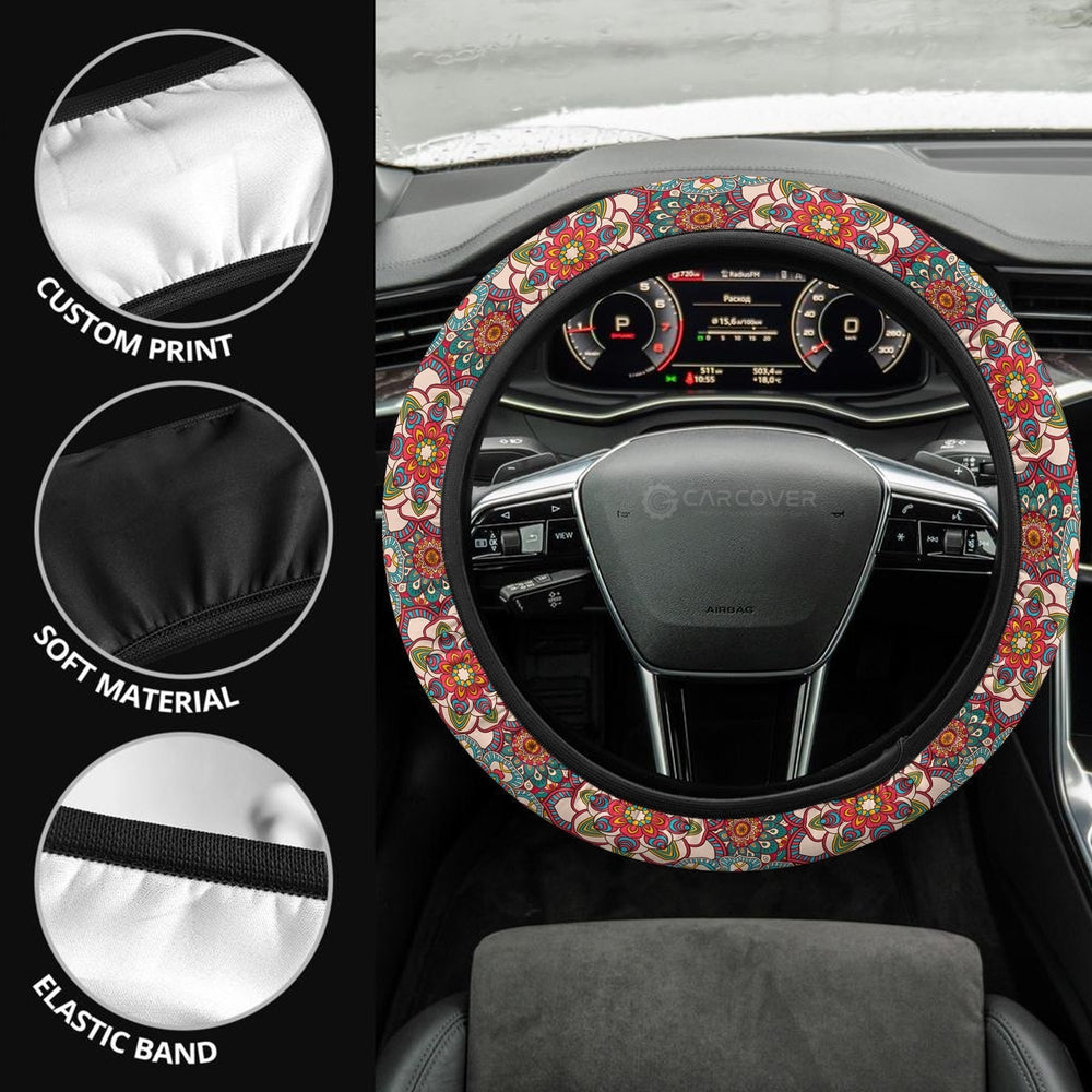 Mandala Steering Wheel Covers Custom Mandala Flower Car Accessories - Gearcarcover - 3