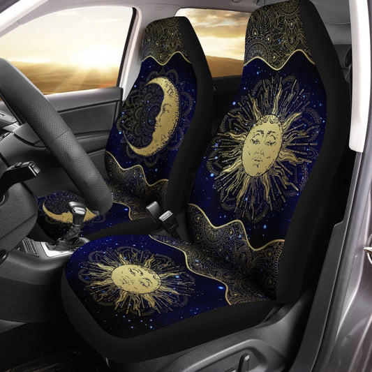 Mandala Sun And Moon Car Seat Covers Custom Galaxy Car Accessories - Gearcarcover - 2