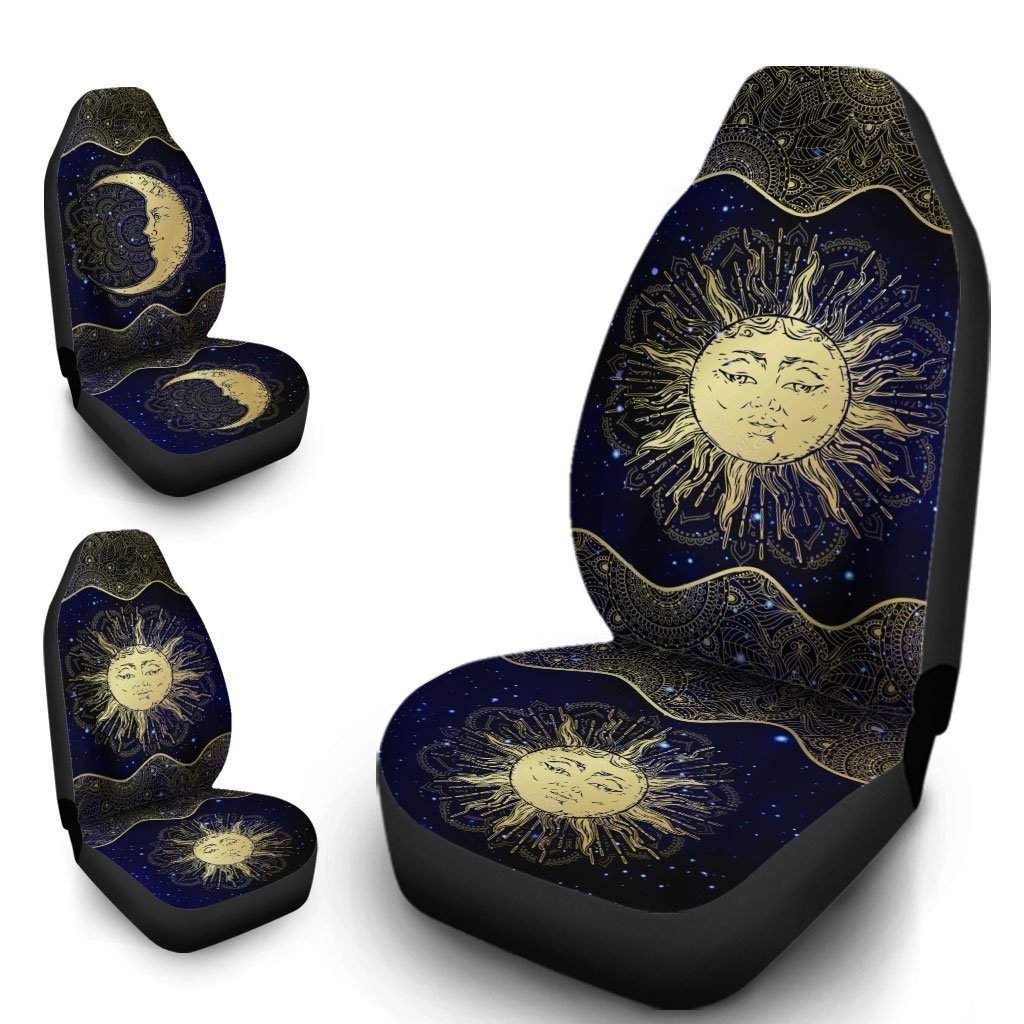 Mandala Sun And Moon Car Seat Covers Custom Galaxy Car Accessories - Gearcarcover - 4