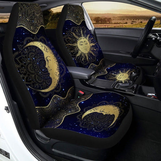 Mandala Sun And Moon Car Seat Covers Custom Galaxy Car Accessories - Gearcarcover - 1