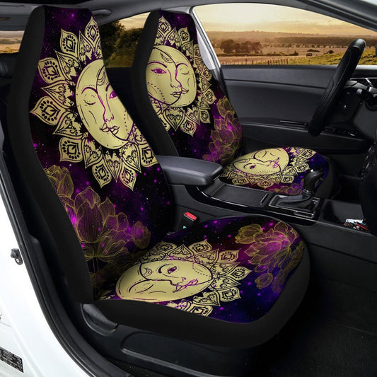 Mandala Sun and Moon Car Seat Covers Custom Lotus Mandala Car Accessories - Gearcarcover - 2