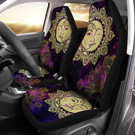 Mandala Sun and Moon Car Seat Covers Custom Lotus Mandala Car Accessories - Gearcarcover - 1