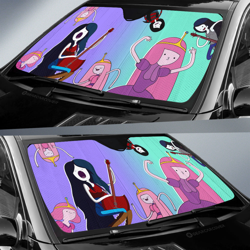 Marceline And Princess Bubblegum Adventure Time Car Sunshade Custom Cartoon Car Accessories - Gearcarcover - 2