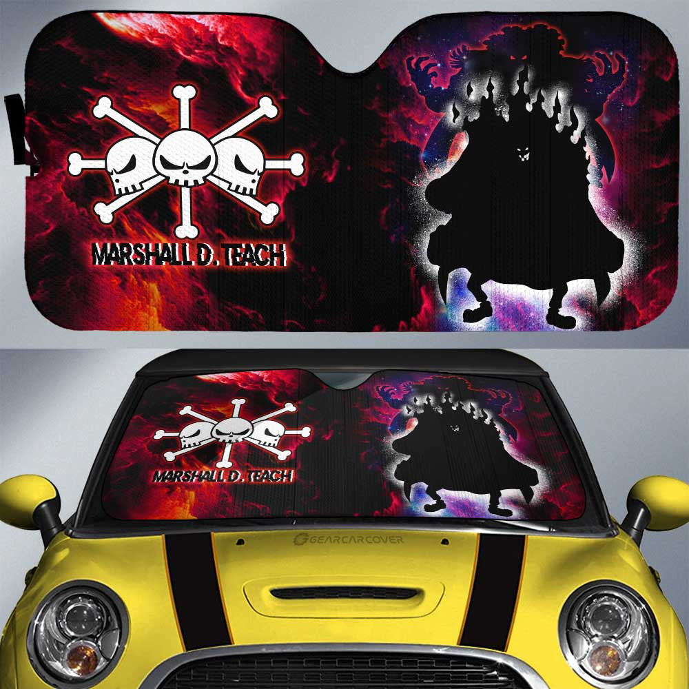 Marshall D. Teach Car Sunshade Custom One Piece Anime Silhouette Style - Gearcarcover - 1