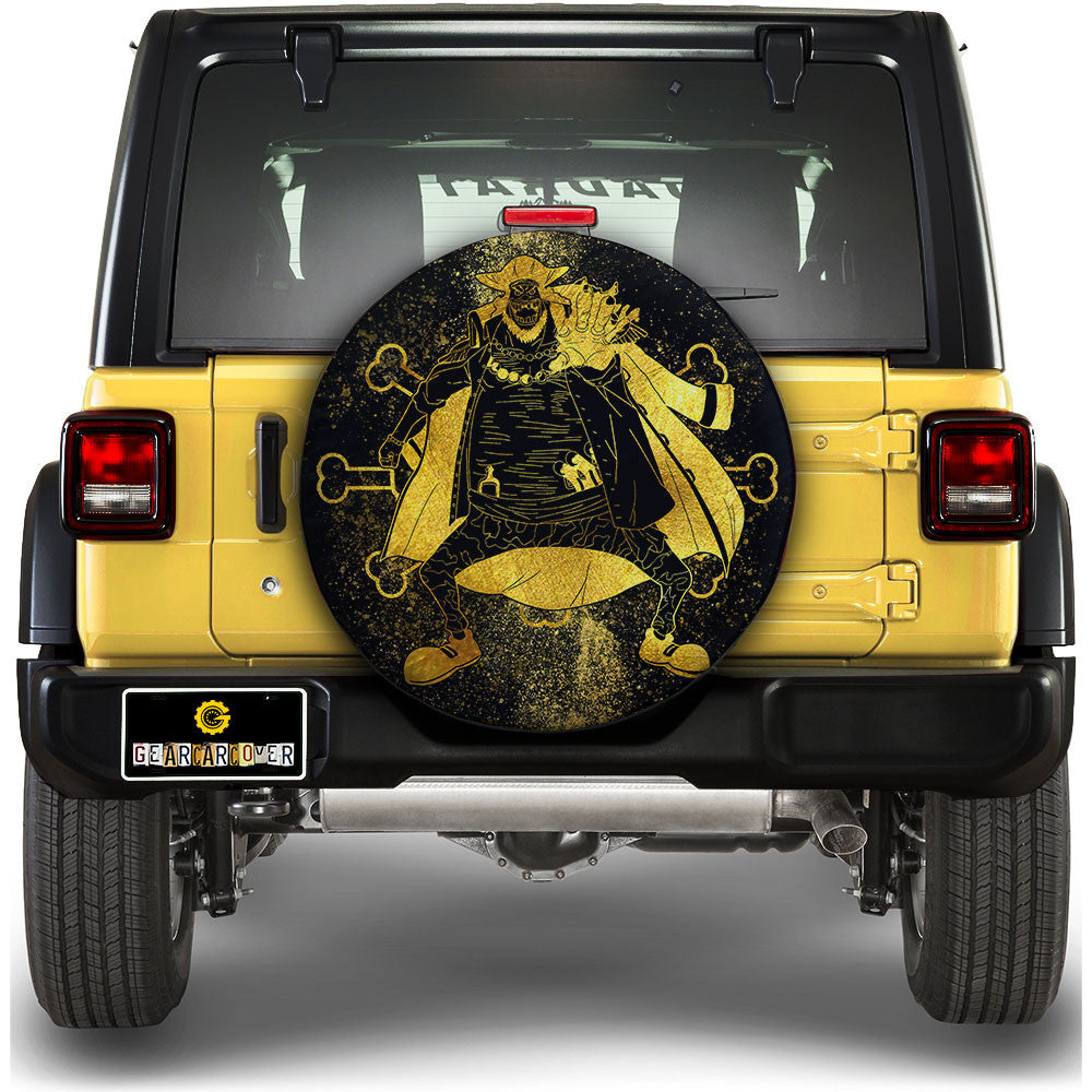 Marshall D. Teach Spare Tire Cover Custom One Piece Anime Gold Silhouette Style - Gearcarcover - 1