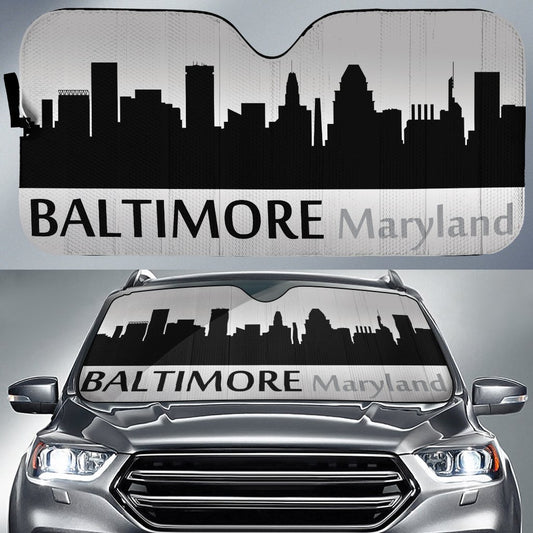 Maryland Baltimore Skyline Car Sunshade Custom Car Accessories - Gearcarcover - 1