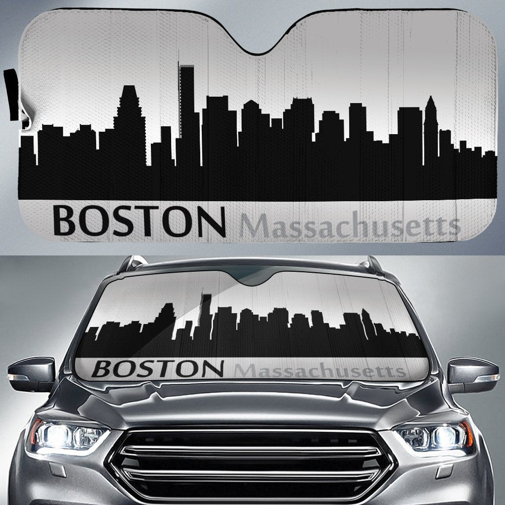 Massachusetts Boston Skyline Car Sunshade Custom Car Accessories - Gearcarcover - 1