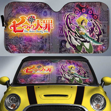 Meliodas Car Sunshade Custom Seven Deadly Sins Anime Galaxy Manga Style - Gearcarcover - 1
