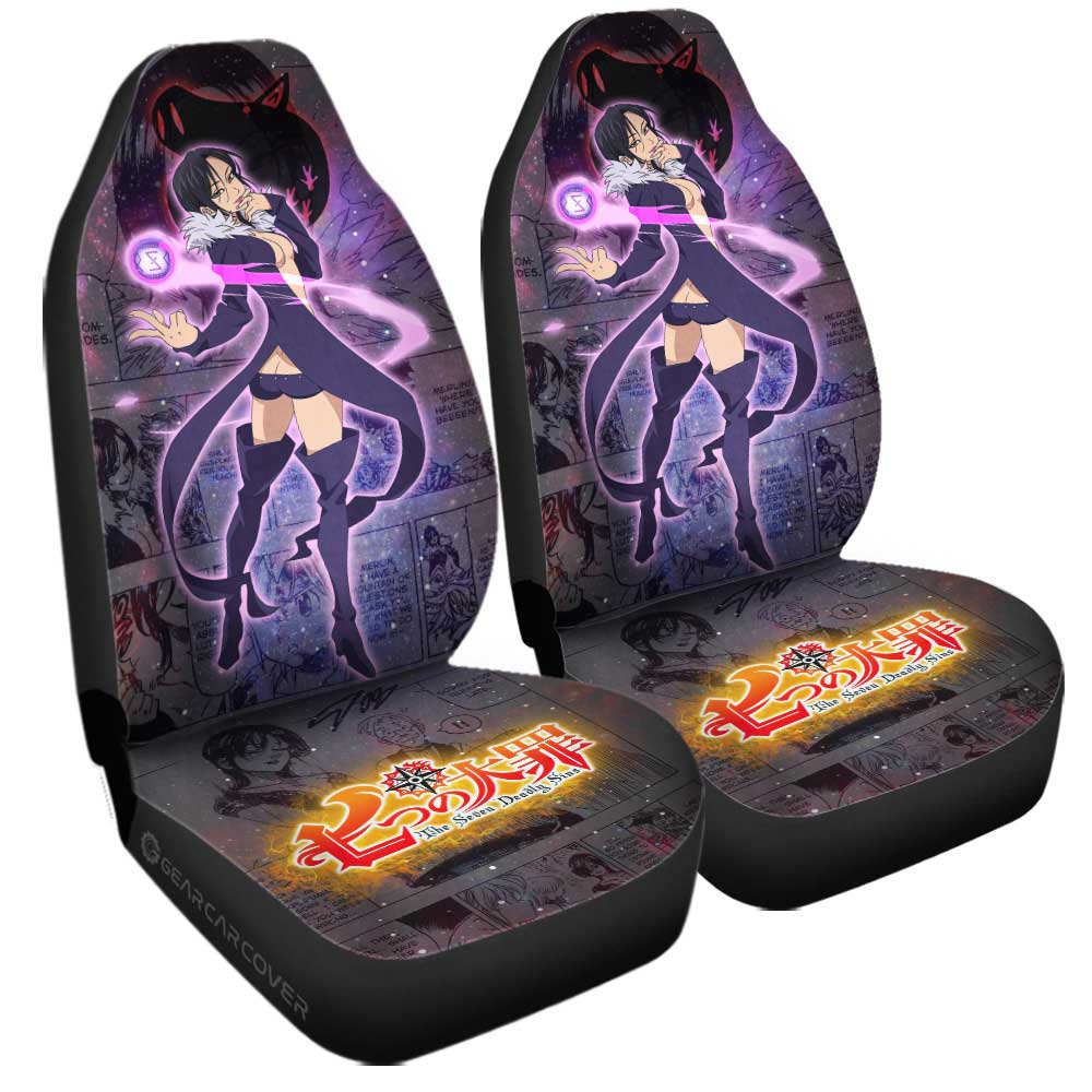 Merlin Car Seat Covers Custom Seven Deadly Sins Anime Galaxy Manga Style - Gearcarcover - 3