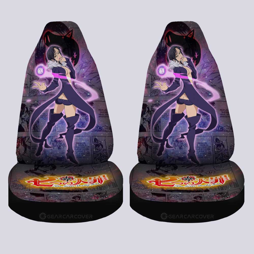 Merlin Car Seat Covers Custom Seven Deadly Sins Anime Galaxy Manga Style - Gearcarcover - 4