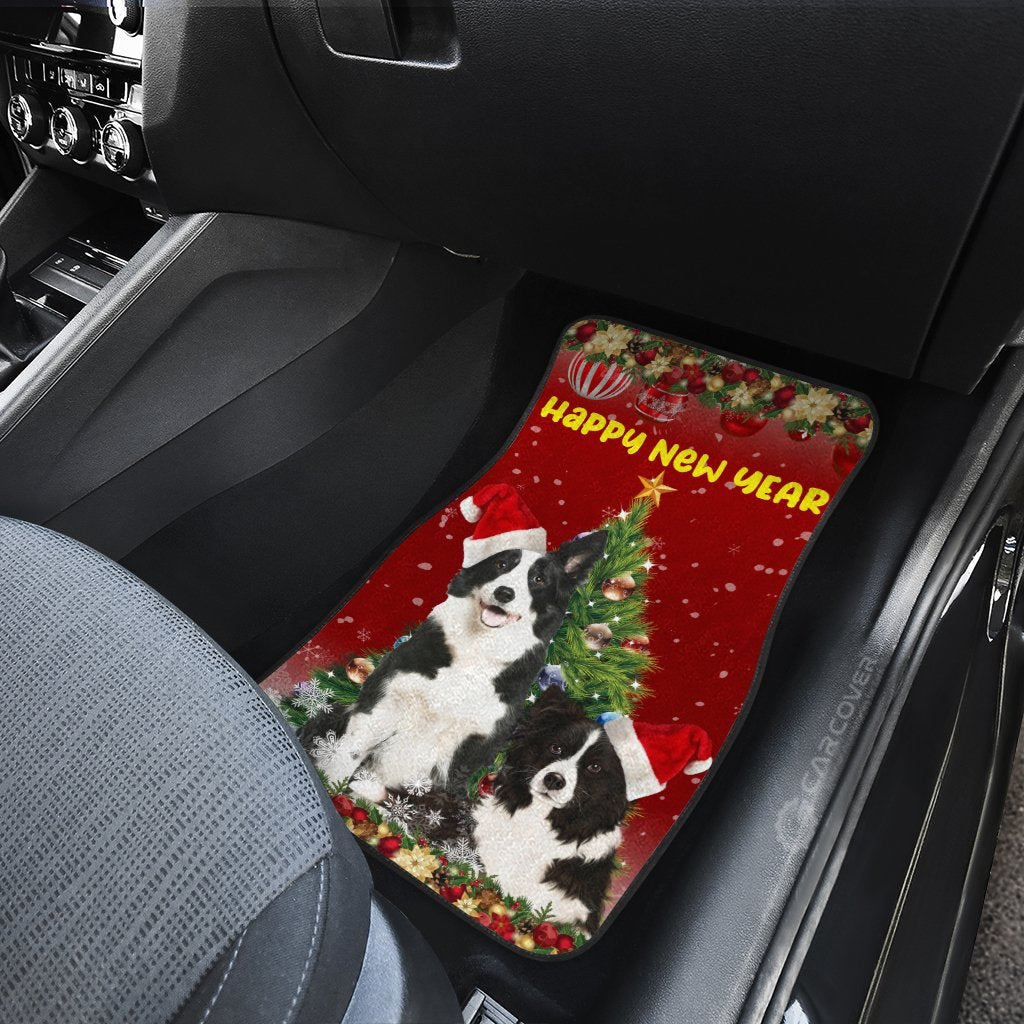 Merry Christmas Border Collies Car Floor Mats Custom Animal Car Accessories For Dog Lovers - Gearcarcover - 4