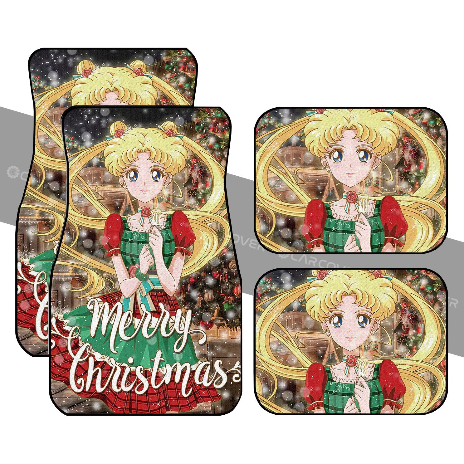 Merry Christmas Sailor Moon Car Floor Mats Custom Anime Car Accessories - Gearcarcover - 1
