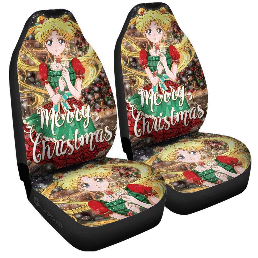 Merry Christmas Sailor Moon Car Seat Covers Custom Anime Car Accessories - Gearcarcover - 3