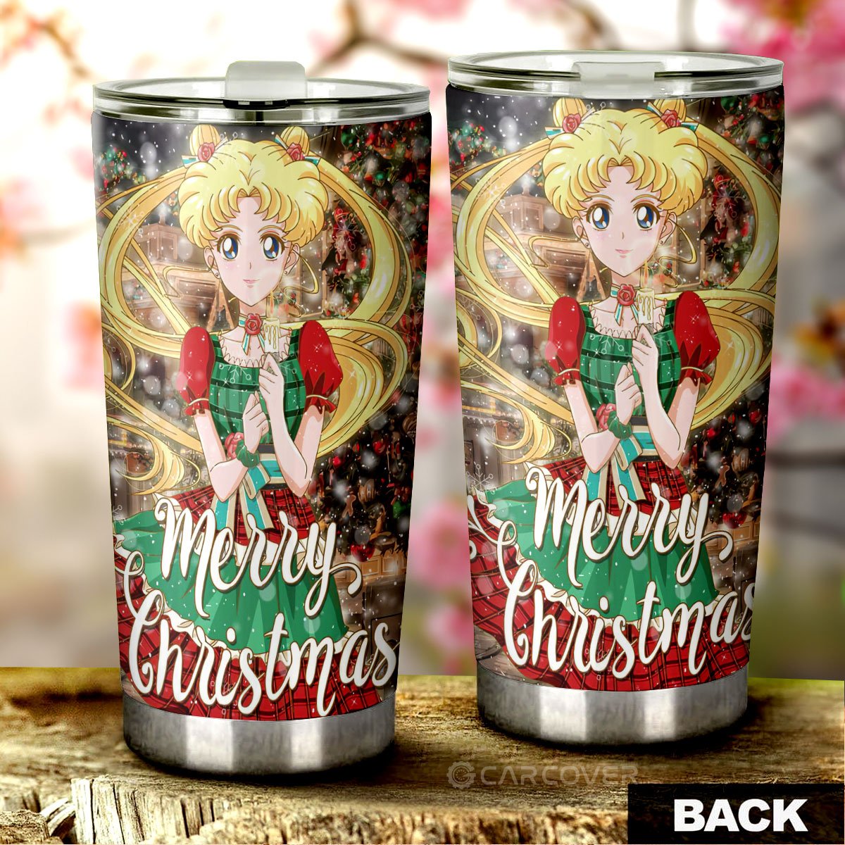 Merry Christmas Sailor Moon Tumbler Cup Custom Anime Car Accessories - Gearcarcover - 3