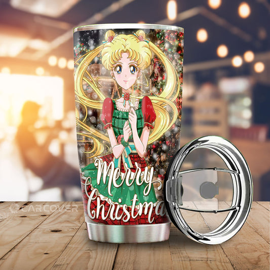 Merry Christmas Sailor Moon Tumbler Cup Custom Anime Car Accessories - Gearcarcover - 1