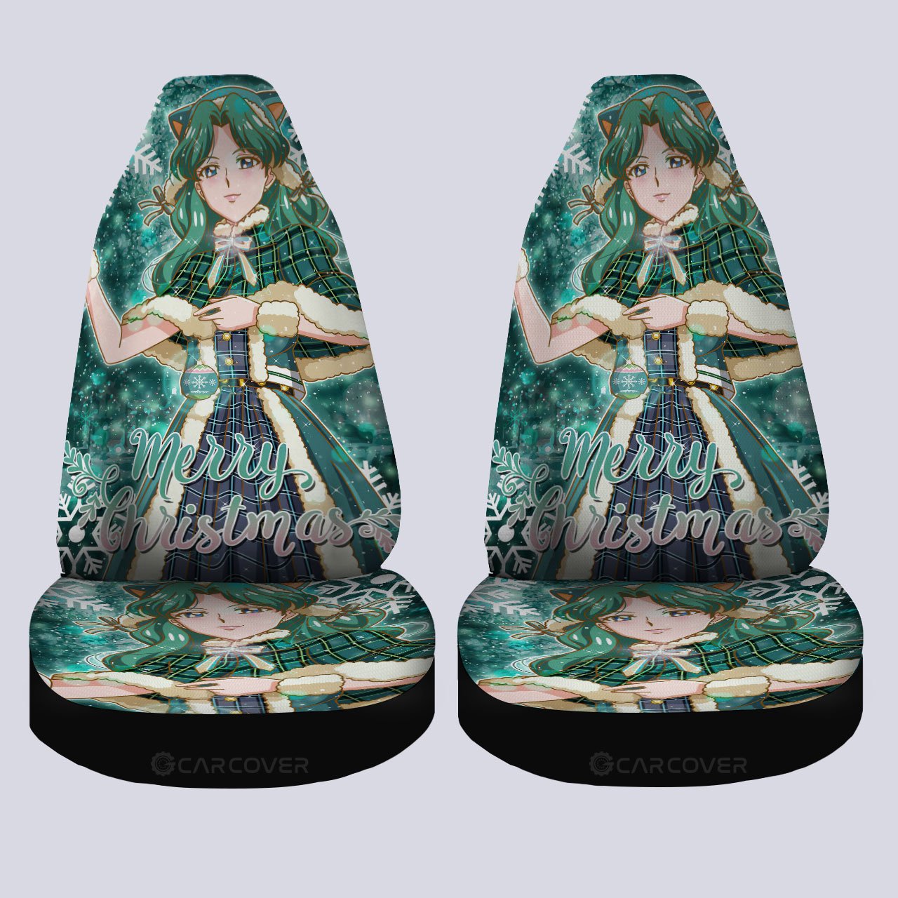 Merry Christmas Sailor Neptune Car Seat Covers Custom Anime Sailor Moon Car Accessories - Gearcarcover - 4