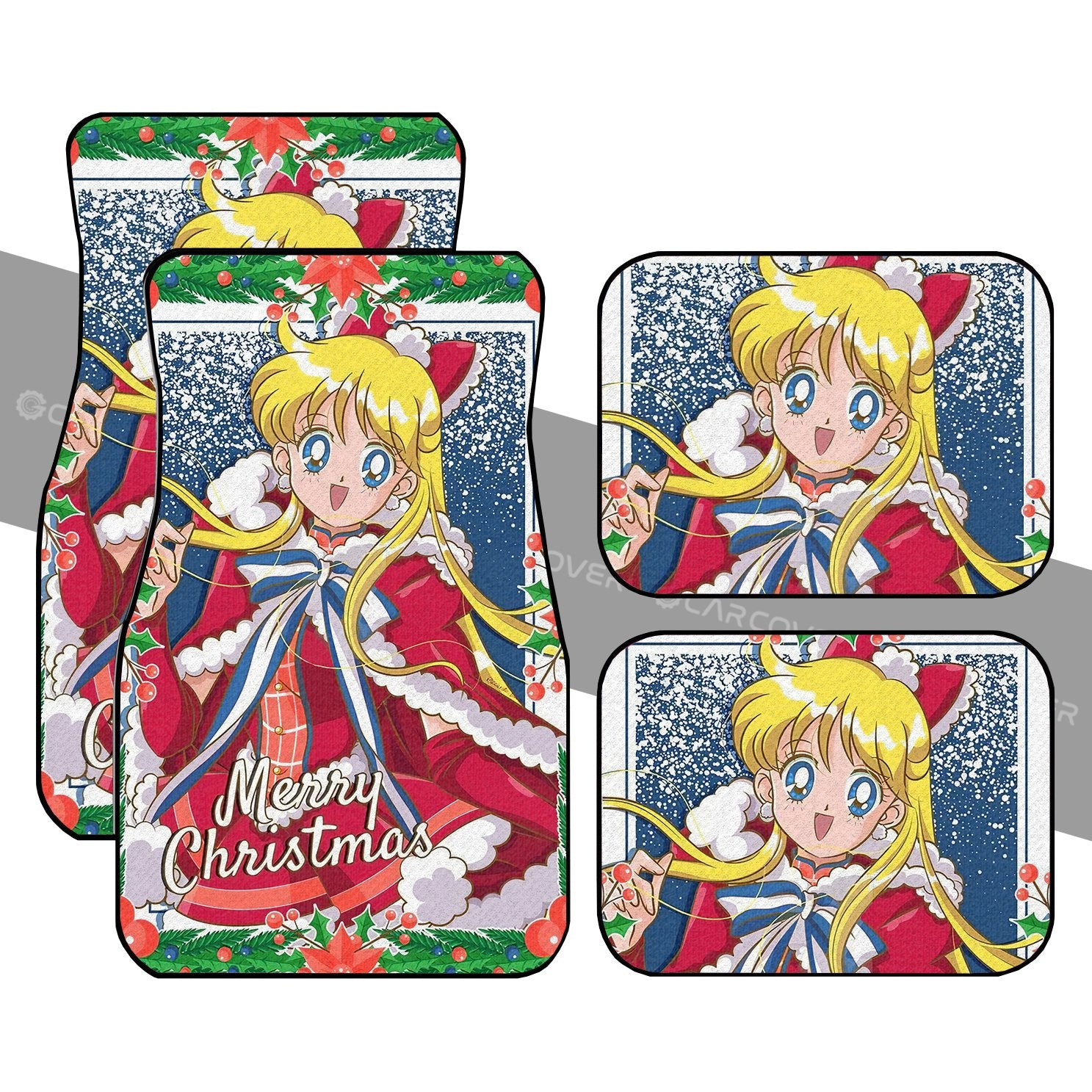 Merry Christmas Sailor Venus Car Floor Mats Custom Anime Sailor Moon Car Accessories - Gearcarcover - 1