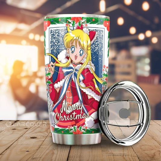 Merry Christmas Sailor Venus Tumbler Cup Custom Anime Sailor Moon Car Accessories - Gearcarcover - 1