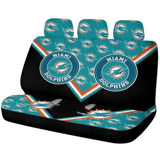 Miami Dolphins Car Back Seat Cover Custom Car Decorations For Fans - Gearcarcover - 1