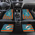 Miami Dolphins Car Floor Mats Custom US Flag Style - Gearcarcover - 2